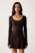 Silvian Heach body damskie z bawełną JORIX brązowe GPA26538BD