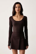 Silvian Heach body damskie z bawełną JORIX brązowe GPA26538BD