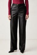 Silvian Heach spodnie damskie z imitacji skóry MALARA czarne high waist GPA26132PA