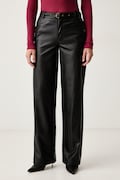 Silvian Heach spodnie damskie z imitacji skóry MALARA czarne high waist GPA26132PA