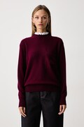 Silvian Heach sweter damski z wełną TEAFA bordowy GPA26306MA