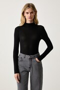 Silvian Heach longsleeve damski z wiskozy ALFA czarny GPA26147LU