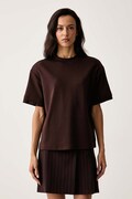 Silvian Heach T-shirt damski z bawełną JALUAN brązowy GPA26120TS