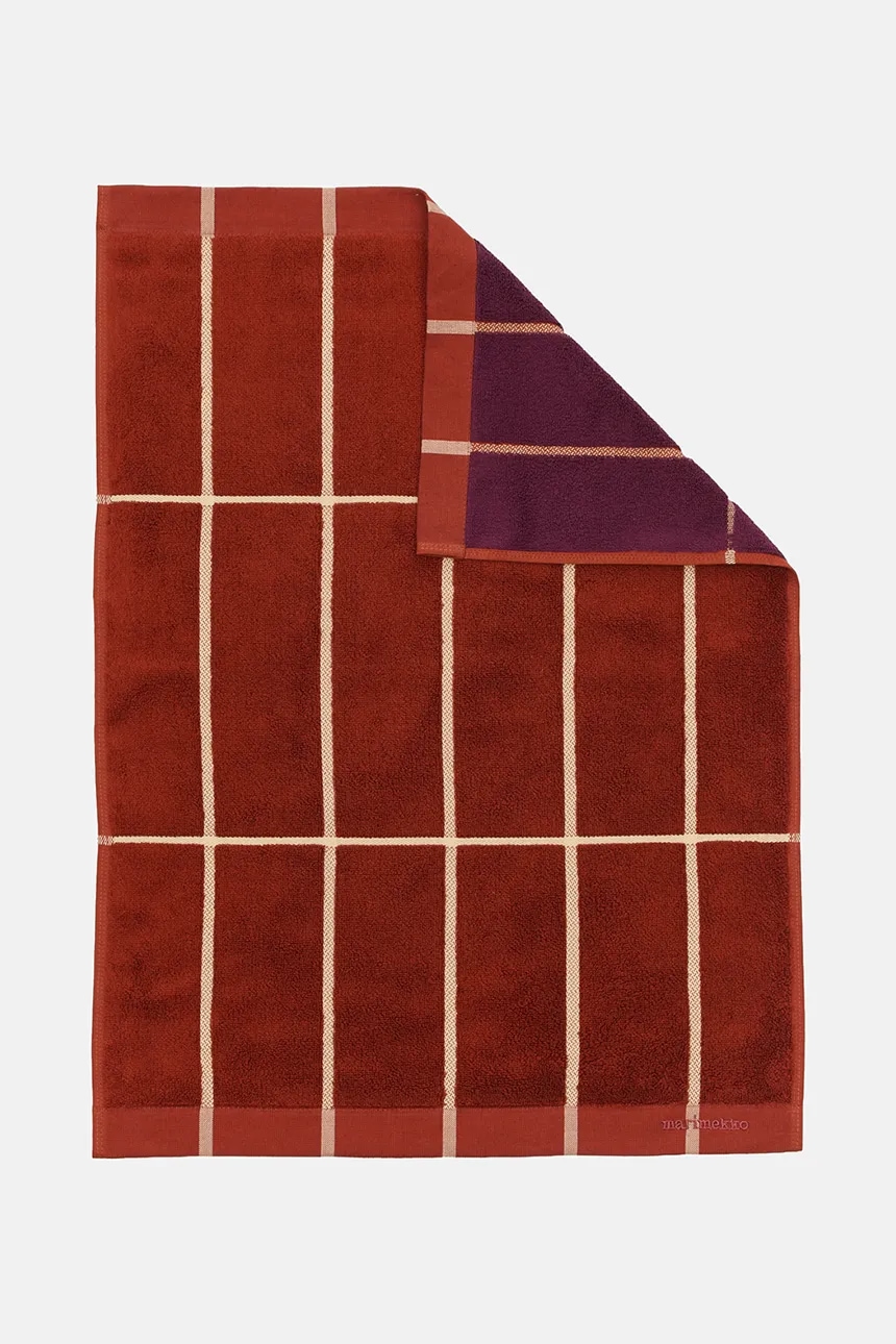 Marimekko Полотенце для лица хлопковое, красная клетка, 50 x 70 см