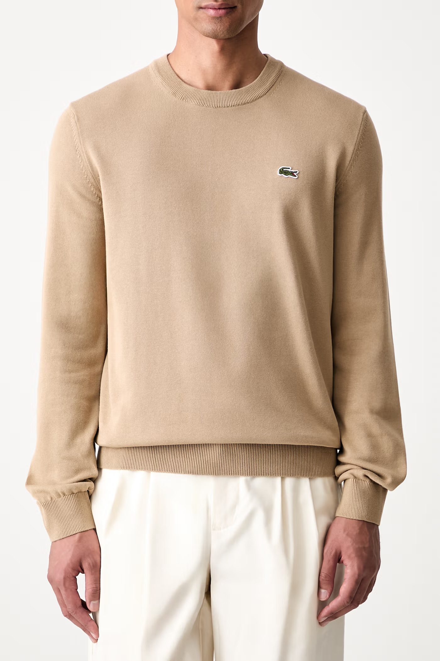Lacoste πουλόβερ βαμβακερό ανδρικό AH1985 καφέ