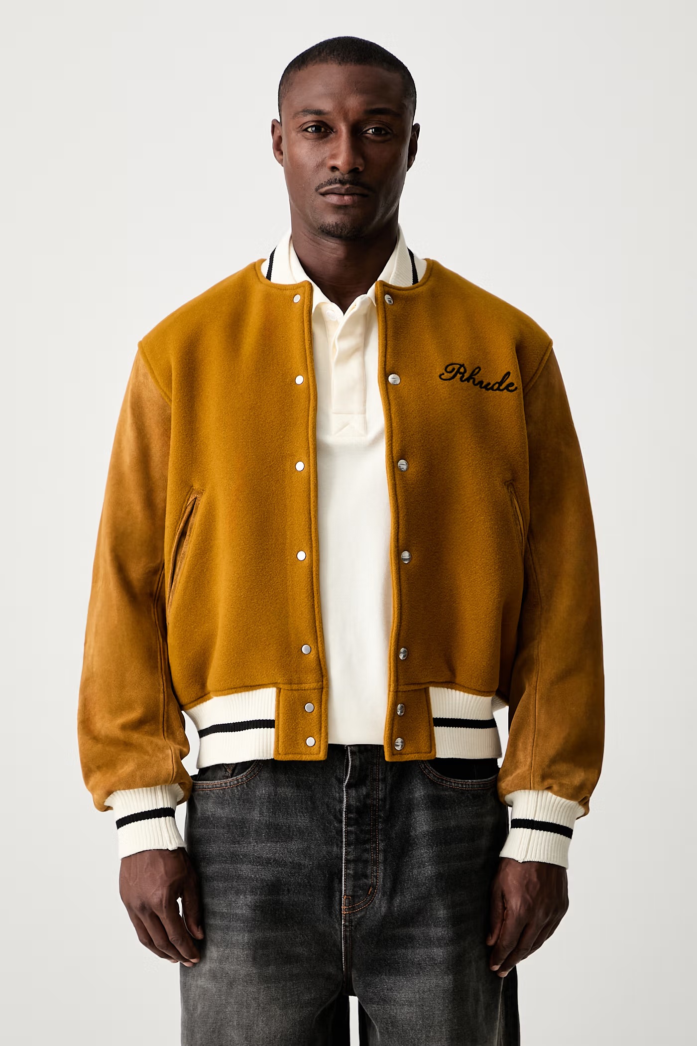 RHUDE bomberka wełniana męska żółty RHPF26BB01217