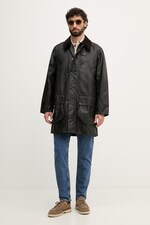 Довга куртка чоловіча бавовняна Barbour колір зелений