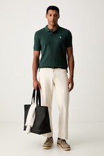 Поло чоловіче бавовняне U.S. Polo Assn. DHM PIQUE колір зелений