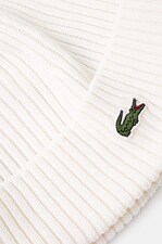 Шапка шерстяная Lacoste цвет белый