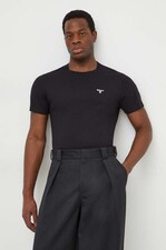 Футболка basic чоловіча бавовняна Barbour ESSENTIALS колір чорний