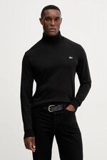 Бавовняний лонгслів Lacoste колір синій