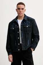 Джинсова куртка Evisu Daicock Print колір чорний