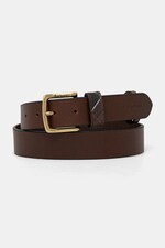 Шкіряний ремінь Barbour колір коричневий