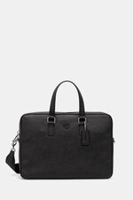 Шкіряна сумка для ноутбука Coach Caden колір чорний
