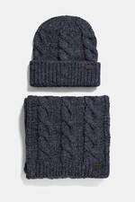 Шапка и шарф Barbour цвет синий