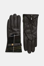 Шкіряні рукавички Barbour колір коричневий