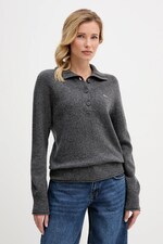 Вовняний светр Lacoste колір сірий