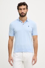 Светр з короткими рукавами чоловічий бавовняний Polo Ralph Lauren колір блакитний