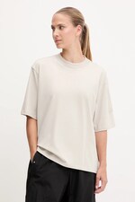 Бавовняна футболка adidas Essentials колір бежевий