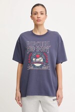 Бавовняна футболка Rip Curl SURF DEPT. HERITAGE колір синій
