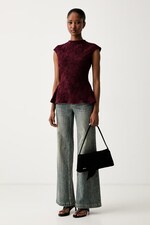 Блузка жіноча Rotate колір бордовий