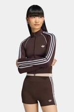 Кофта на застібці жіноча adidas Originals Essentials Seamless колір коричневий