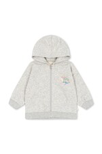 Кофта на застібці з капюшоном дитяча з бавовною Konges Sløjd LOU SEQUIN SWEAT ZIP HOOD GOTS колір сірий