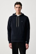 Кофта з капюшоном чоловіча з бавовною Hackett London колір темно-синій