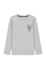 Лонгслів дитячий бавовняний Guess колір сірий
