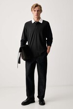 Лонгслів чоловічий бавовняний rag & bone колір чорний