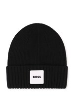 Шапка beanie дитяча BOSS колір чорний