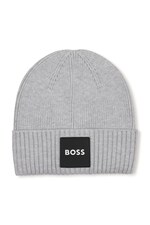 Шапка beanie дитяча BOSS колір сірий