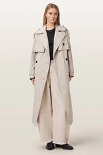 Тренч жіночий з бавовною AllSaints LINNIE LIB колір бежевий
