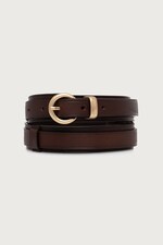 Ремінь жіночий шкіряний Weekend Max Mara WKAKAKI колір коричневий