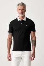Поло чоловіче з бавовною Guess колір чорний