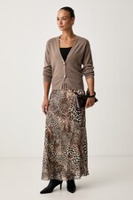 Спідниця Guess HELOISE колір бежевий