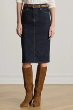 Спідниця-олівець джинсова Lauren Ralph Lauren колір блакитний