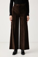 Штани wide leg жіночі з бавовною Max&Co. CANE колір коричневий