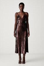 Сукня Bardot halter SANTINA колір коричневий