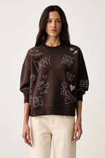 Кофта жіноча з бавовною DKNY колір коричневий