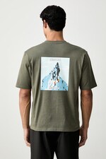 Футболка для трекінгу чоловіча з бавовною Salewa EAGLE PEAK колір зелений
