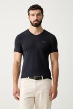 Футболка чоловіча з бавовною Guess колір темно-синій