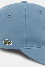 Бейсболка бавовняна Lacoste колір блакитний