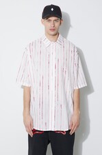 Бавовняна сорочка Marcelo Burlon County Pinstripes Over Shirt колір білий