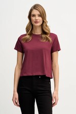 Футболка basic жіноча бавовняна Sisley колір бордовий