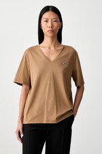 Футболка basic жіноча бавовняна Lacoste колір коричневий