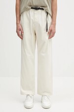 Бавовняні штани Gramicci Pant Straight Fit колір бежевий
