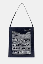 Кожаная сумка Bally 34 x 40 x 10 cm цвет синий