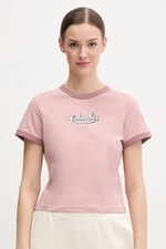 Бавовняна футболка Columbia Rolling Bend колір рожевий