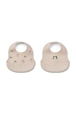 Слинявчик Liewood Ember Printed Bib 2-pack колір бежевий